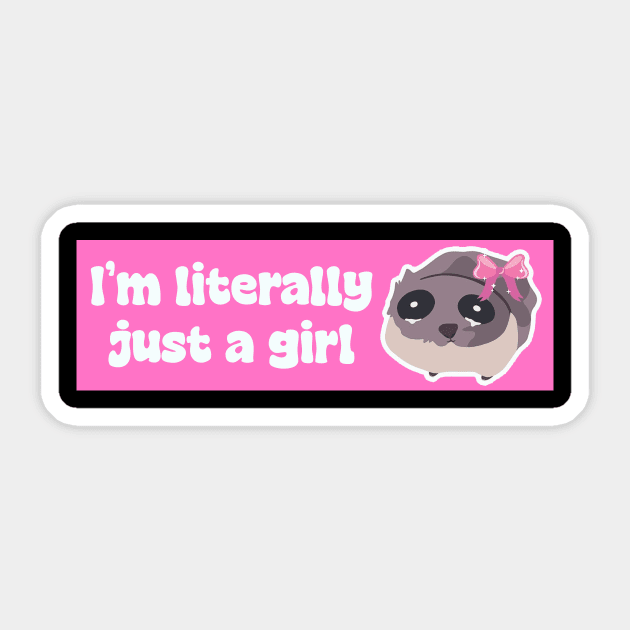 I'm literally just a girl, sad hamster meme stickers Sticker by QuortaDira